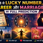 DOB se lucky number, career aur marriage prediction infographic in Hindi with numerology chart and life path number example