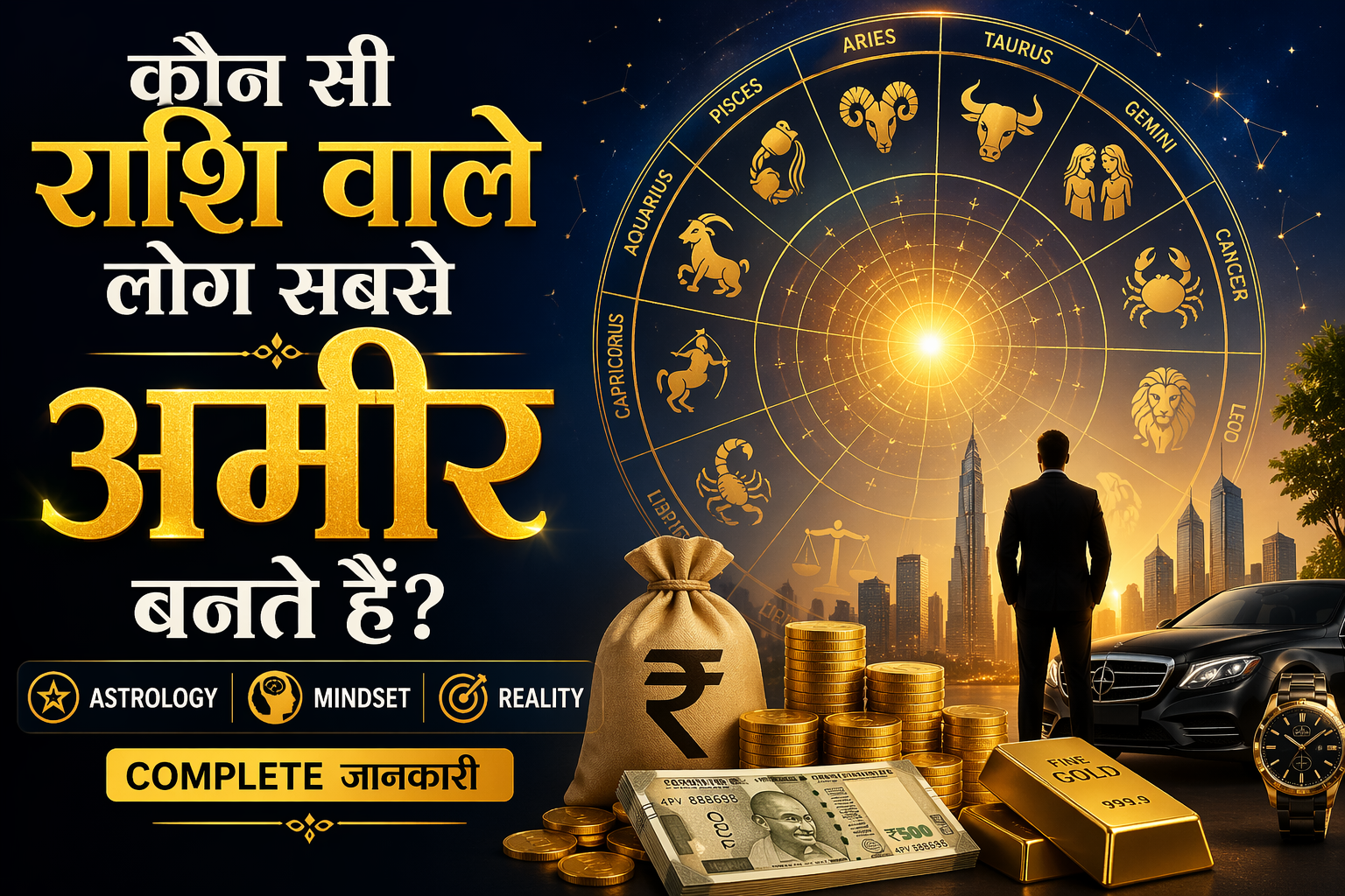 Kaun Si Rashi Wale Log Sabse Ameer Bante Hain? – Astrology, Mindset aur Reality ka Complete jankari