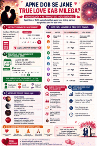 true love kab milega, dob se love prediction, numerology love timing, astrology love prediction, life path number love, true love by date of birth, love timing numerology, kundali love prediction, love life prediction hindi, ank jyotish love predictionSelect 62 more words to run Humanizer.