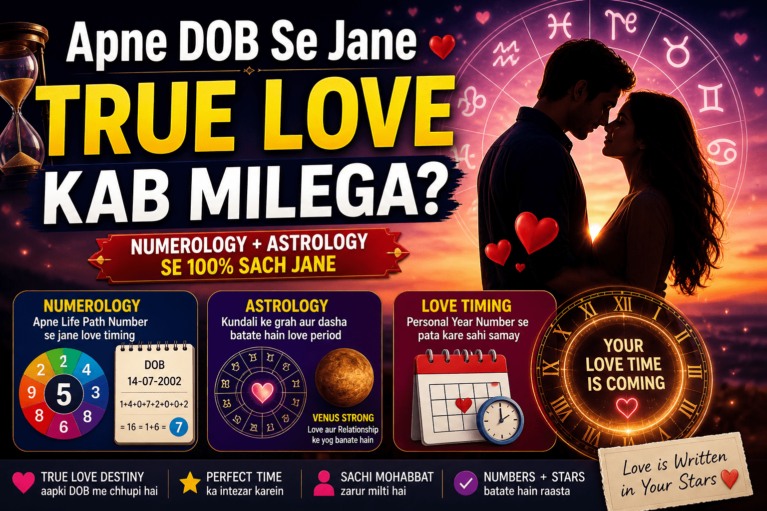 true love kab milega, dob se love prediction, numerology love timing, astrology love prediction, life path number love, true love by date of birth, love timing numerology, kundali love prediction, love life prediction hindi, ank jyotish love predictionSelect 62 more words to run Humanizer.